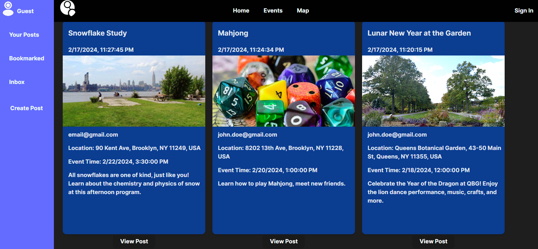 NYC Events Website